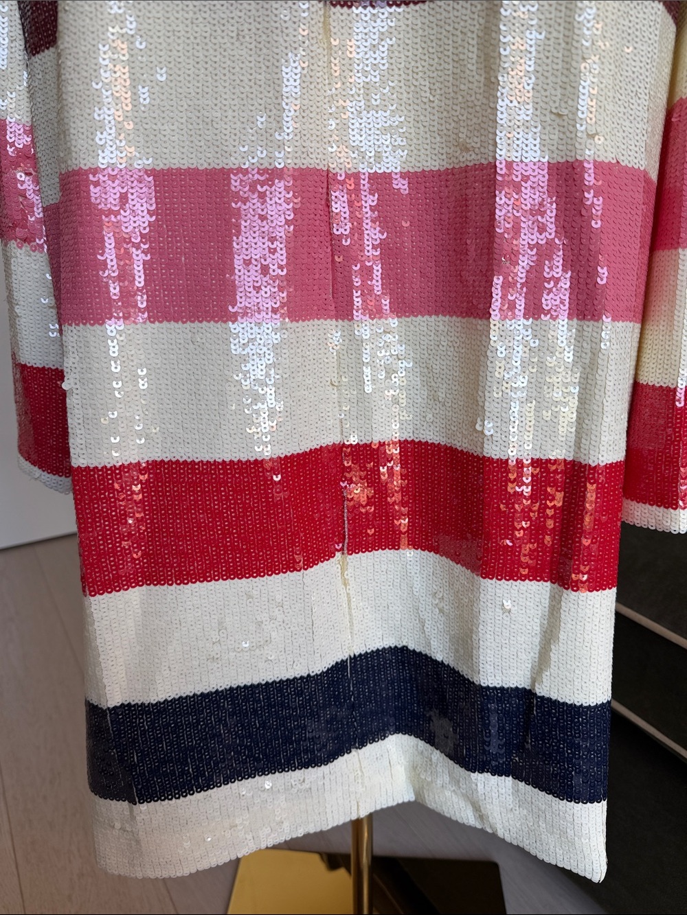 Kate Spade Adventure Stripe Sequin Shift Dress French Cream Multi Size 16 - Picture 8 of 14